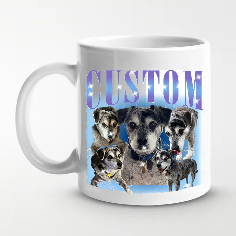 Custom Vintage Photo Dog Mug - Family Personalized Custom Mug | Gifts for Pet Lovers