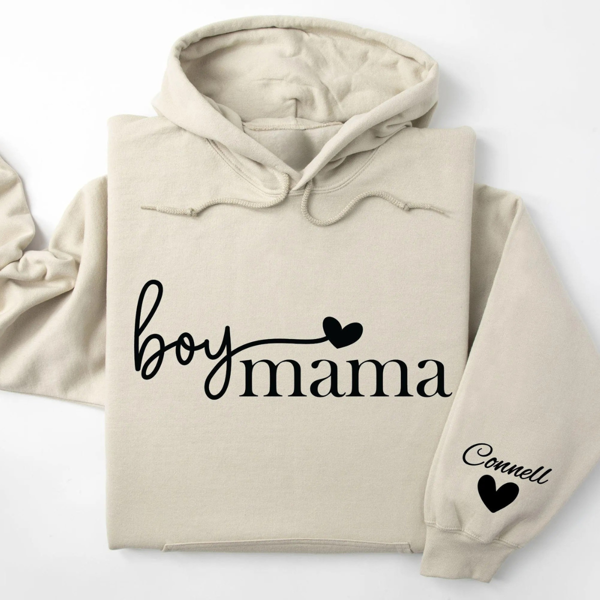 Boy Mama Sweatshirt and Hoodie With Kid Name On Sleeve,Gift for Mom,Birthday Gift for Her