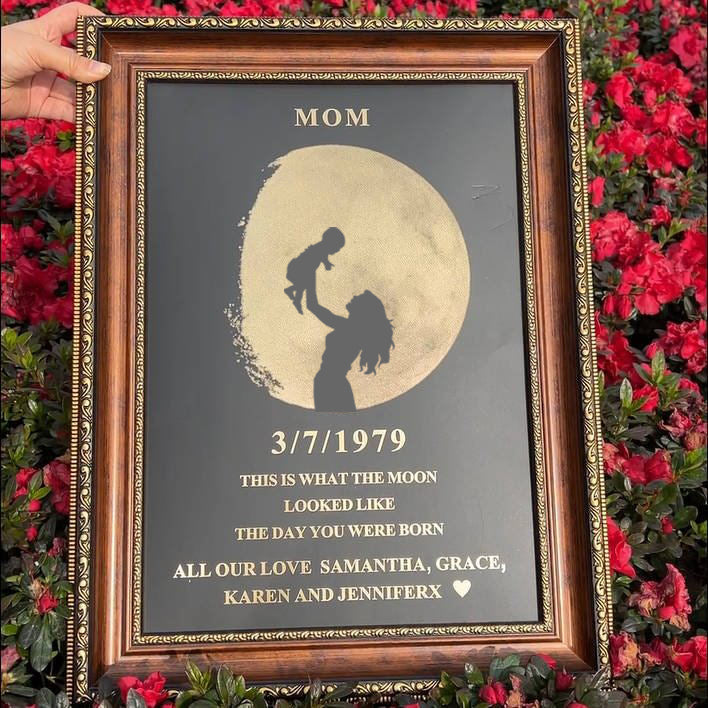 The Day You Were Born Gift - Personalized Moon Phase Wall Art Gift | Mother's Day Gift