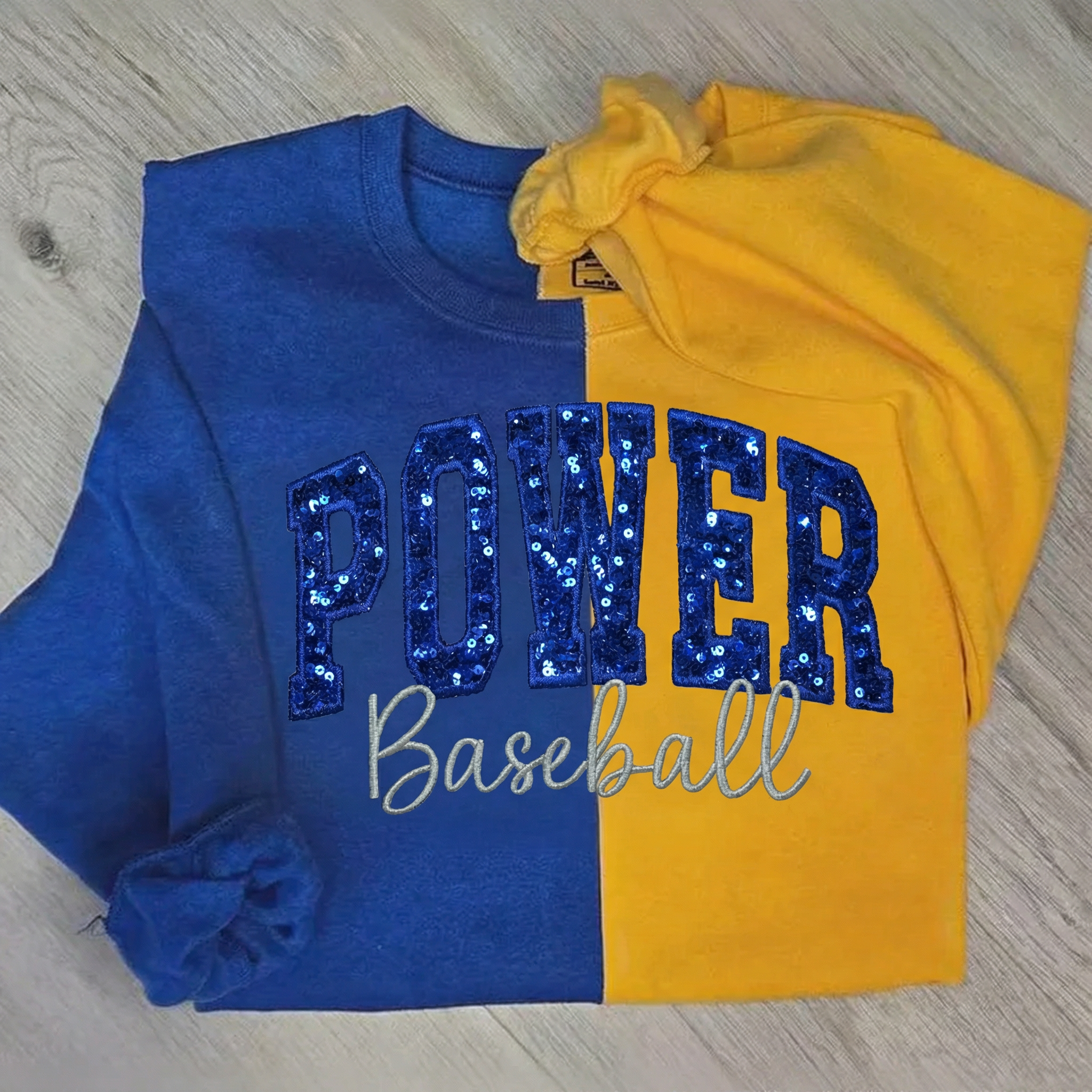 Custom Two Tone Sequin Name or Team Sweatshirt – Personalized Glitter Letters | Gifts for Sports Mom