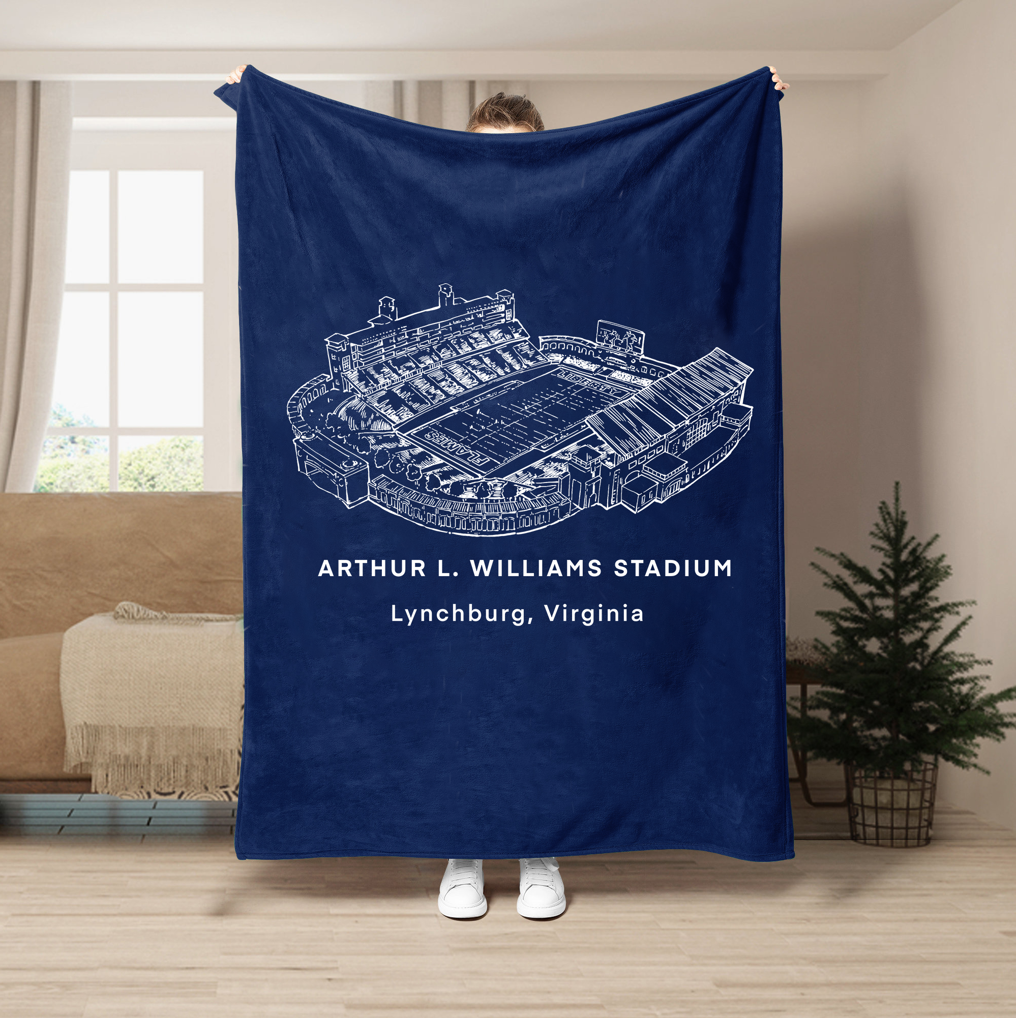 Custom Stadium Blanket Arthur L. Williams Stadium - Liberty Flames football, College Football Blanket