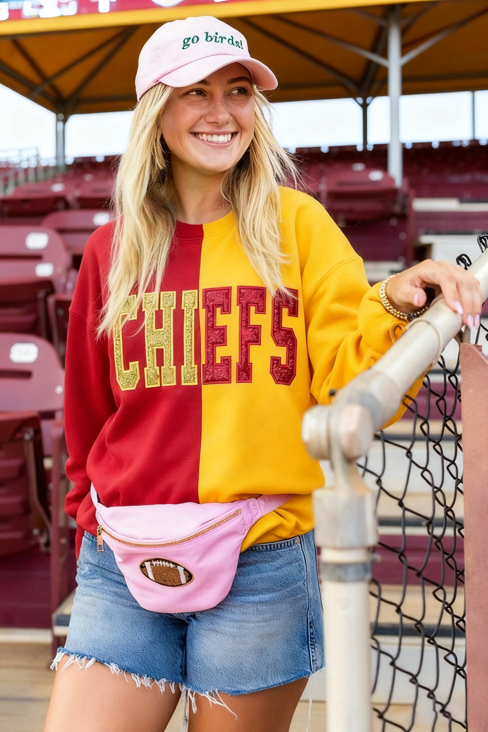 Custom Glitter Two Tone Team Embroidered Sweatshirt