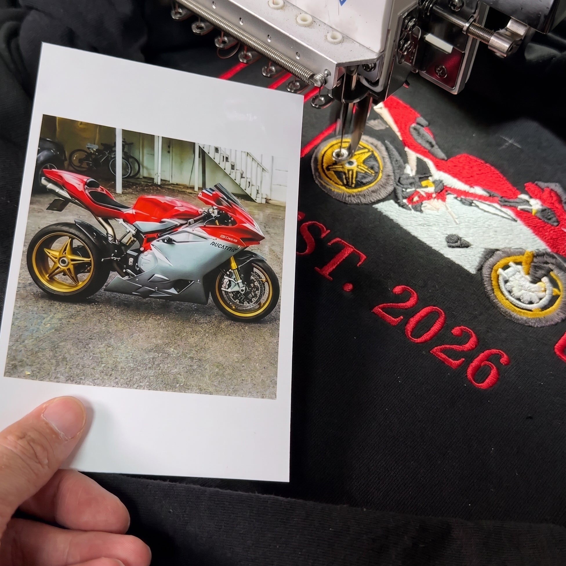 Custom Embroidered Dad Riding Hoodie from Photo – Personalized Father’s Day Gift