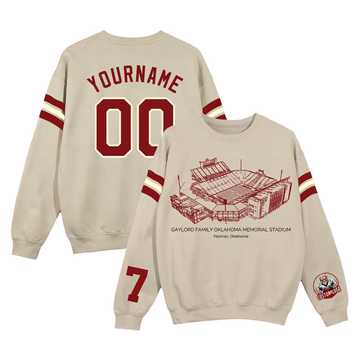 Custom Stadium Sweatshirt-Oklahoma Sooners football-College Football Sweatshirt