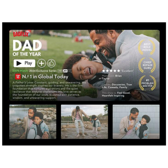 Custom Personalized Dadflix Movie Photo Frames, Father's Day Gifts For Dads