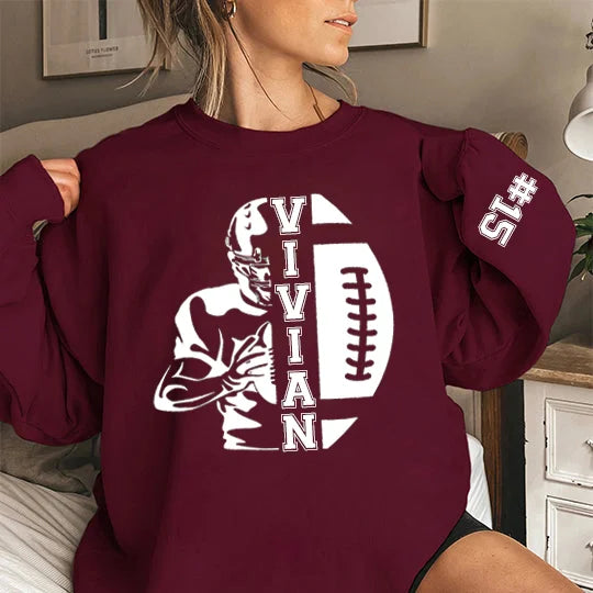 Custom Football Season Sweatshirt, Football Game Hoodie For Men & Women Birthday Gift, Personalized Football Sweatshirt, Game Day Vibes For Her/Him