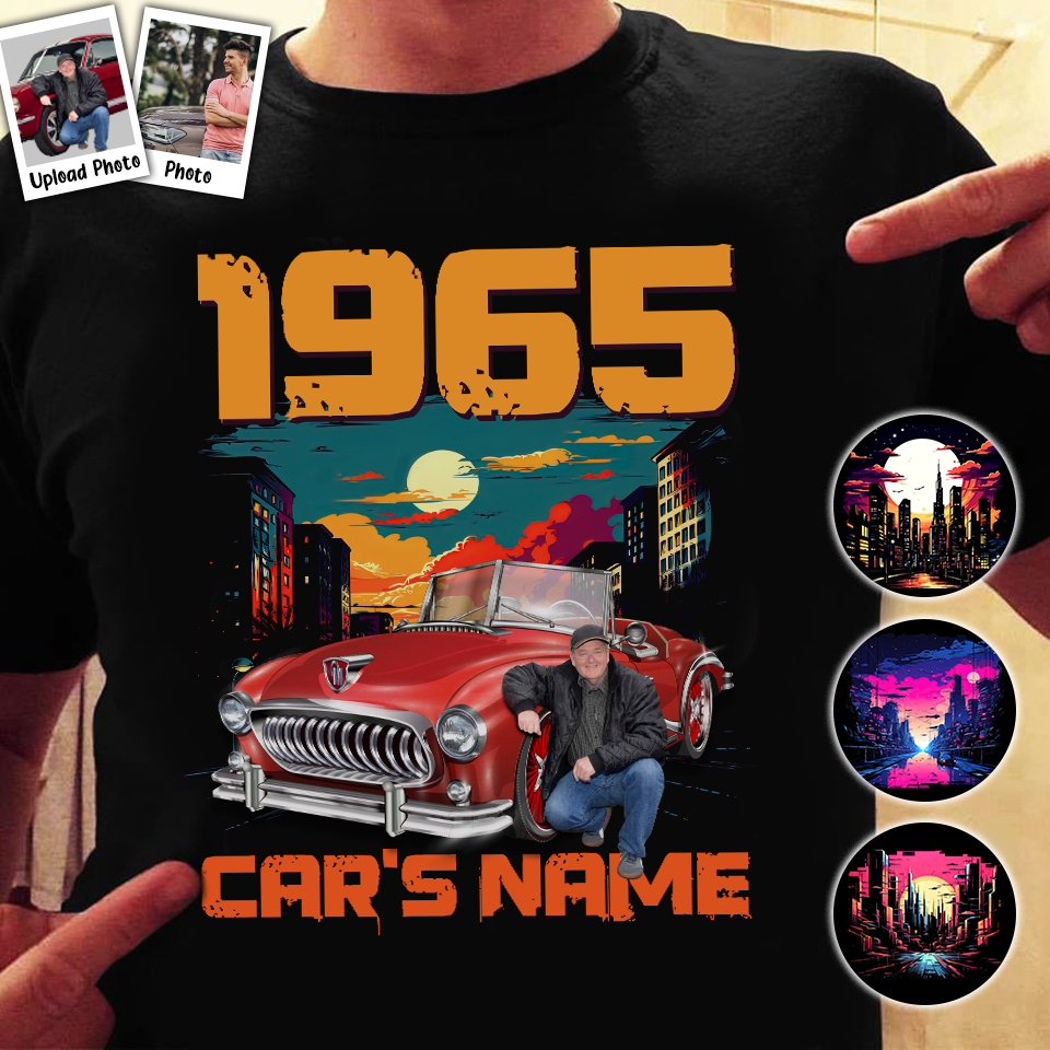 Custom Car Photo Vintage T-shirt - Personalized Photo Shirt Gift for Car Lovers