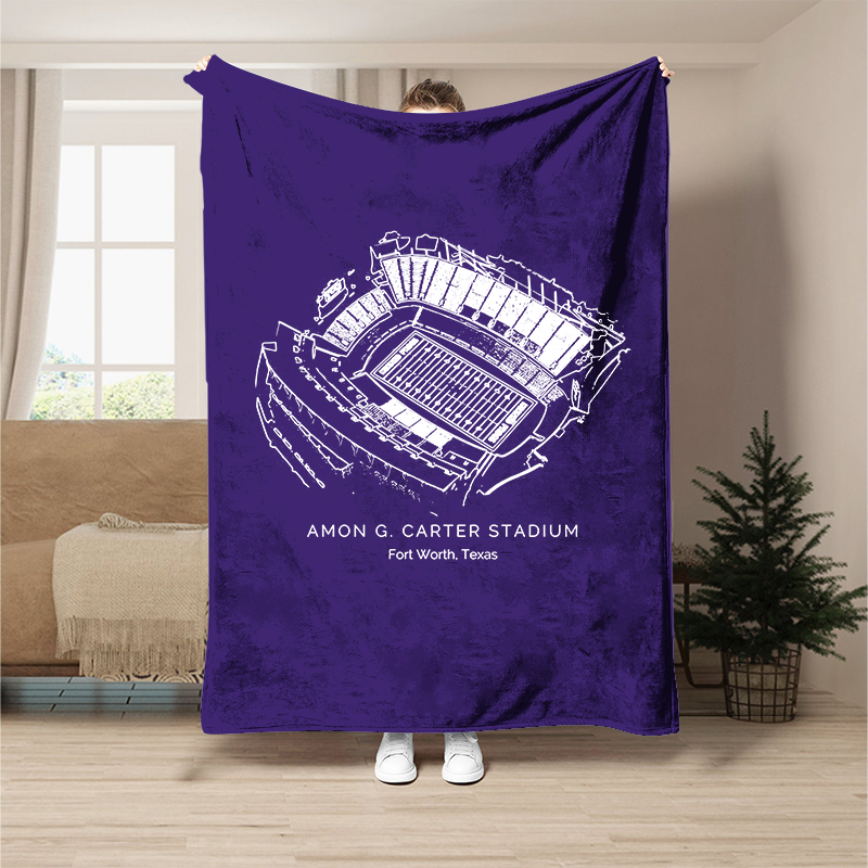 Custom Stadium Blanket Amon G. Carter Stadium - TCU Horned Frogs football,College Football Blanket