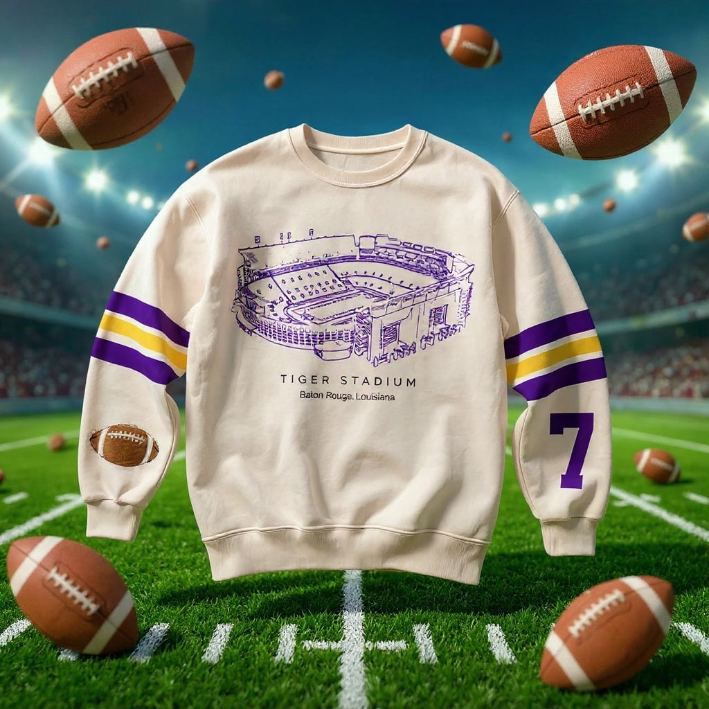 Custom Stadium Sweatshirt-LSU Tigers football-College Football Sweatshirt