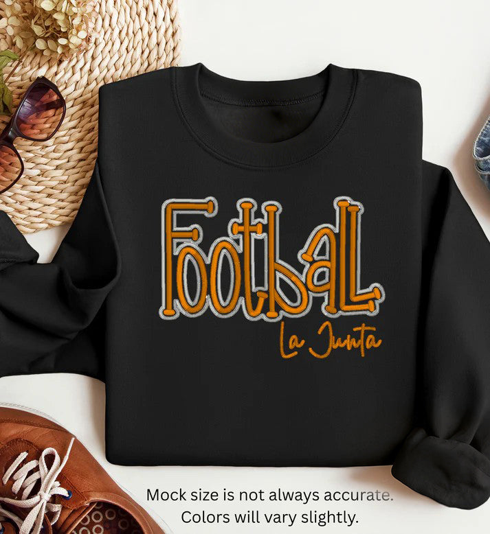 🏈Football Puff Embroidery Sweatshirt – 3D Raised Sporty Design | Gifts for Sports Mom