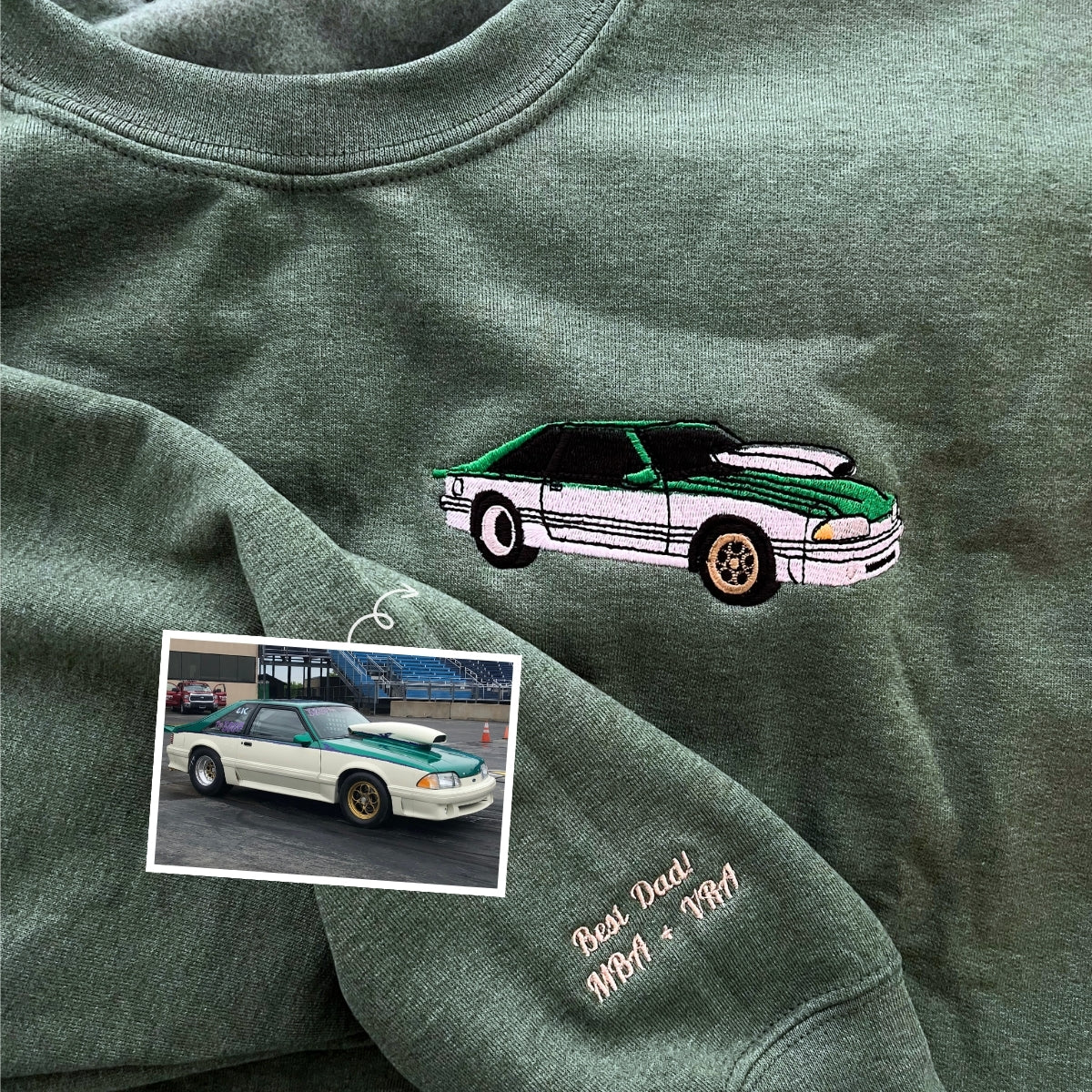 Custom Car from Photo Embroidered Sweatshirt, Hoodie | Car Enthusiast Gift | Black Friday Sale