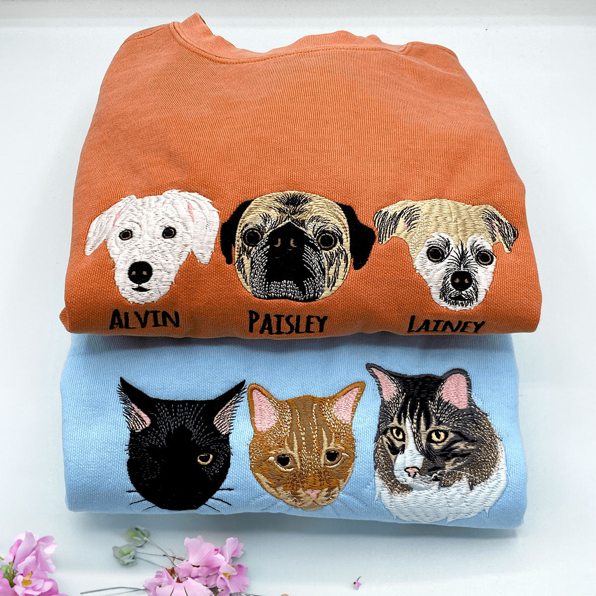 Custom Embroidered Cat Sweatshirt from Photo | Gift For Pet Lover | Black Friday Sale