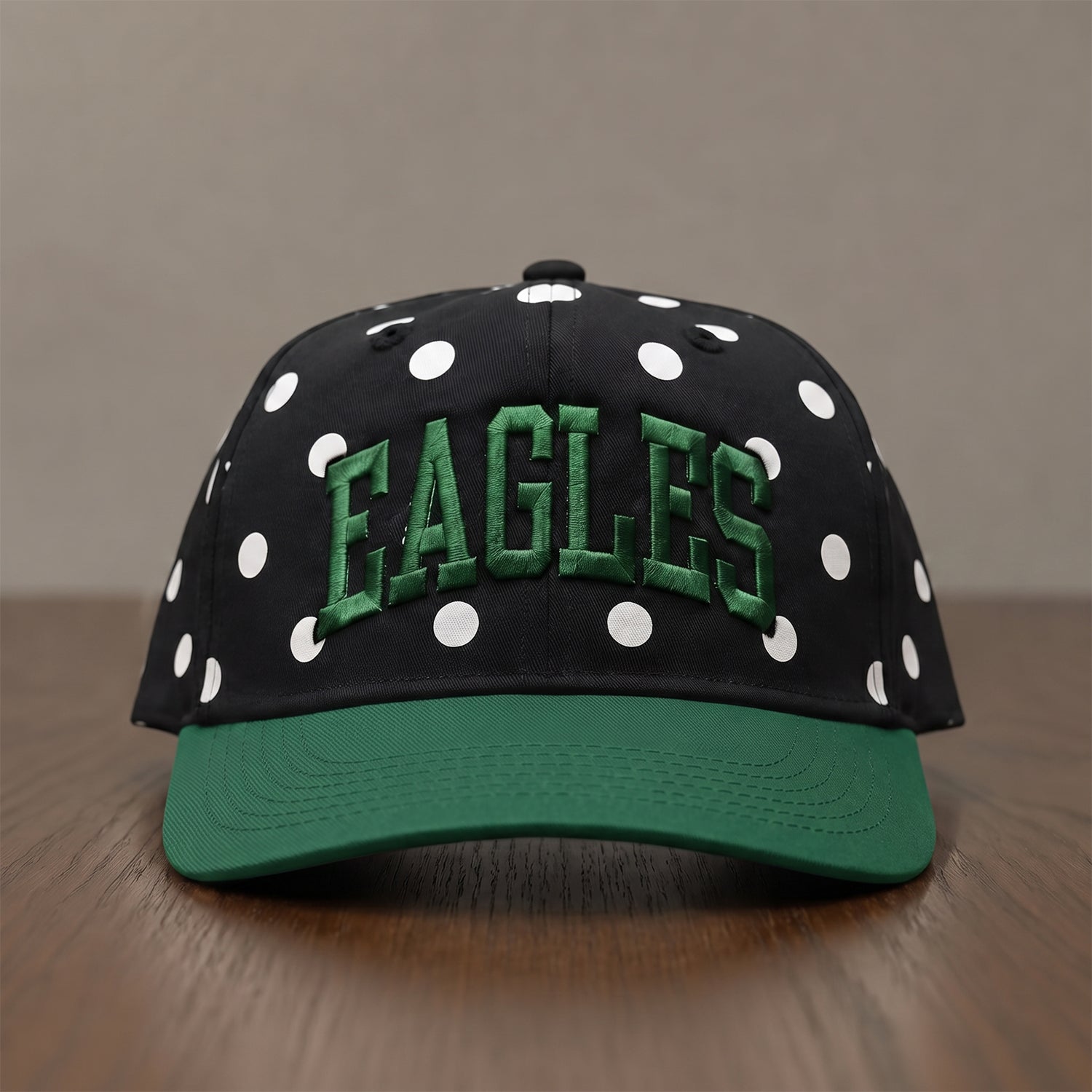 Custom Polka Dot Snapback Hat with Solid Brim – Personalized Retro Arched Embroidery