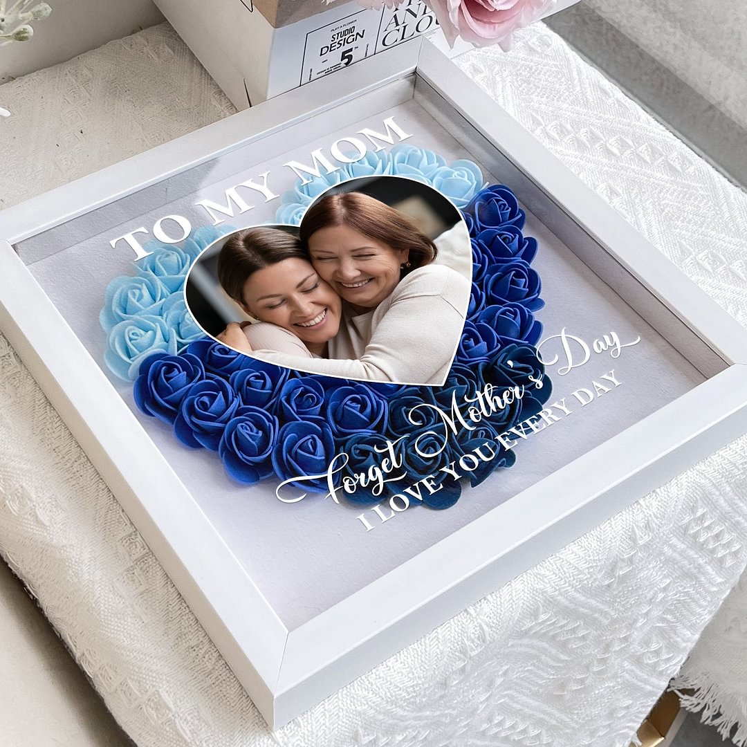 Mom Gift I Love You Every Day - Personalized Flower Shadow Box | Mother’s Day gift