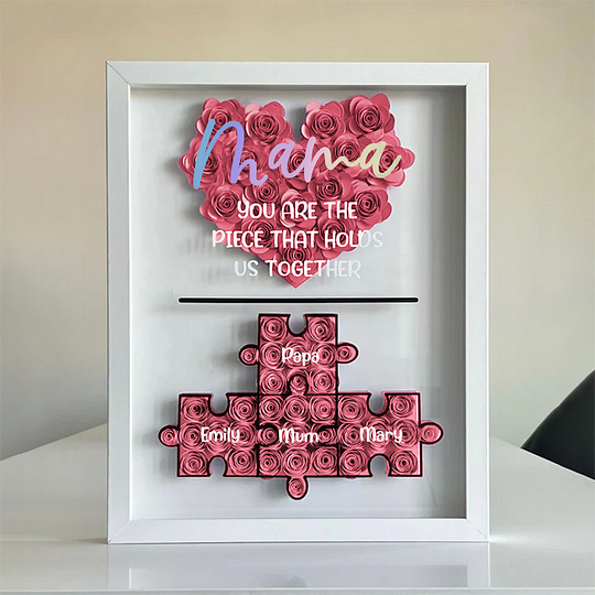 Mother's Day Jigsaw Puzzle Flower Shadow Box | Best Customized Gift for Mom