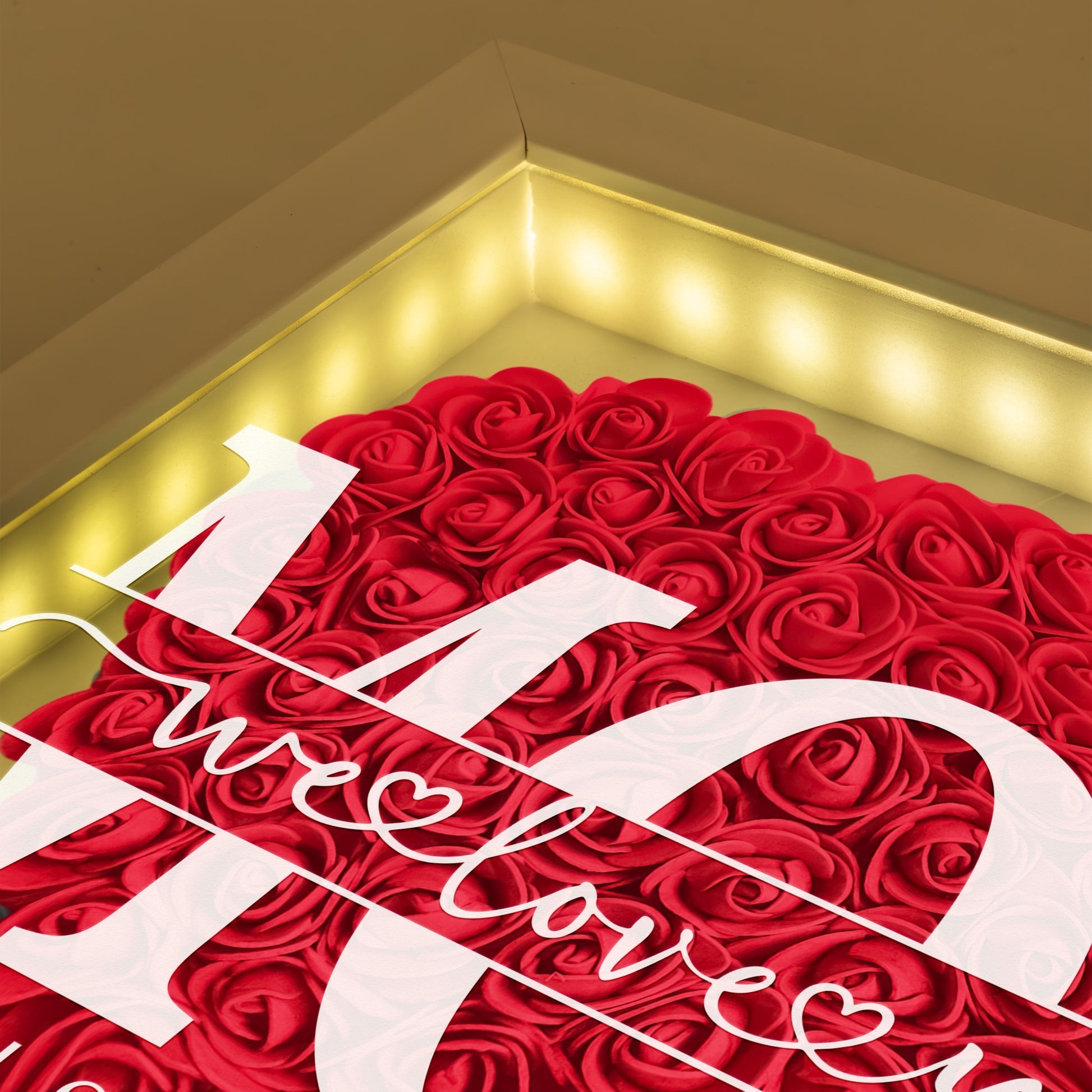 We Love You Mom - Personalized Flower Shadow Box With LED Light | Mother's Day Gifts