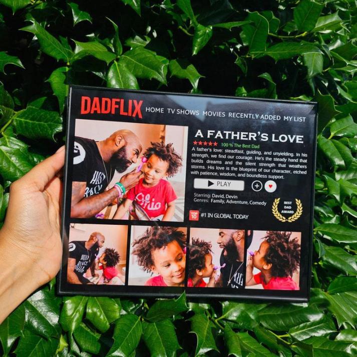 Custom Dadflix Movie Dad Photo Frame Father's Day Gift,Best Dad Ever