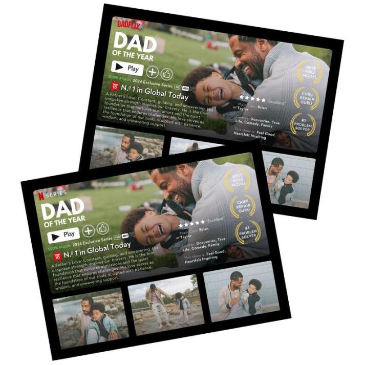 Custom Personalized Dadflix Movie Photo Frames, Father's Day Gifts For Dads