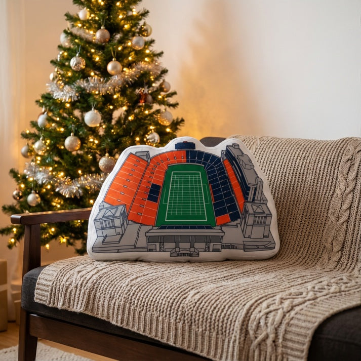 University of Illinois Memorial Stadium Plush Pillow | Game Day, Christmas for Sports Fans