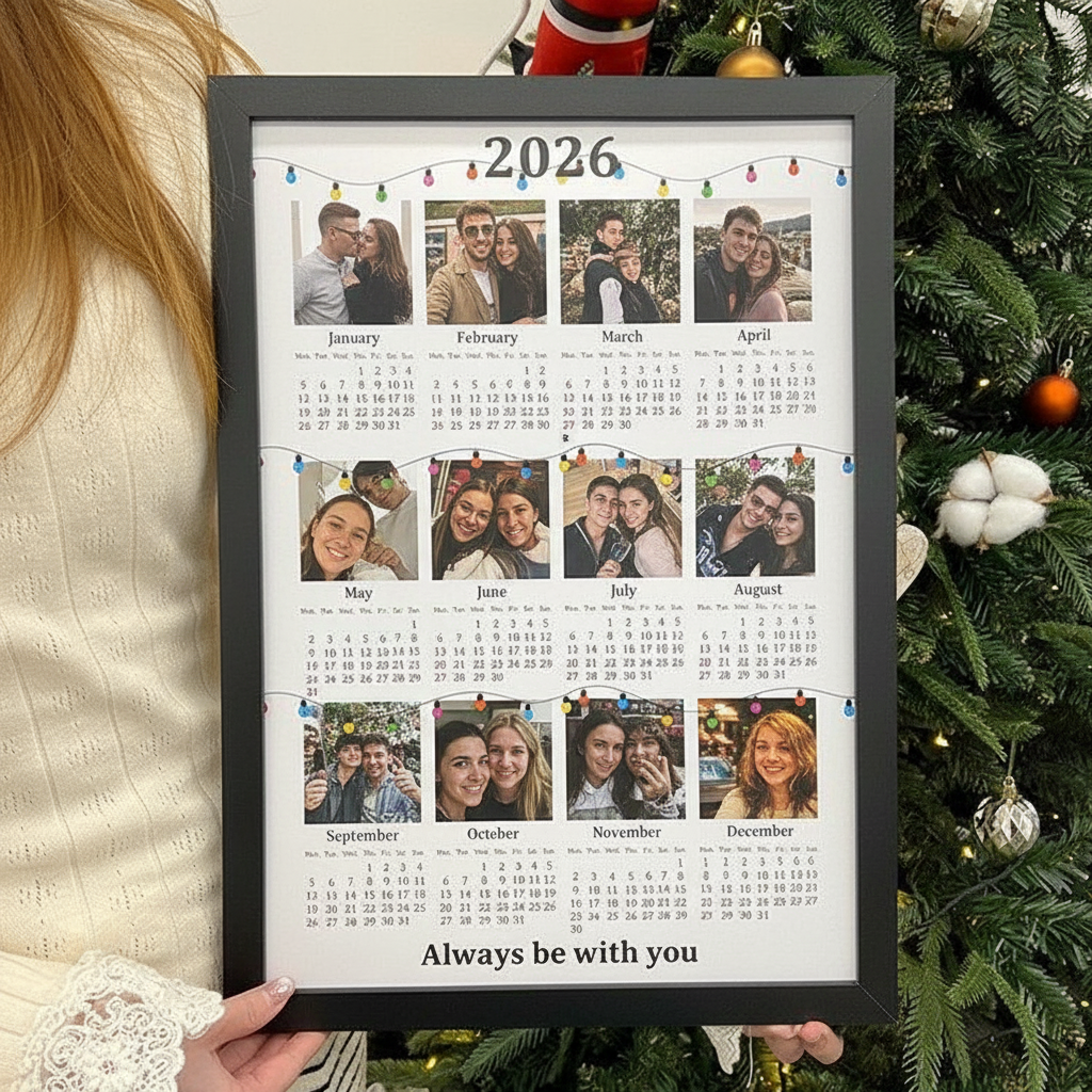 Custom 2026 Calendar with Photo Frame | Couple Anniversary Gift | Valentine's Day gift for Boyfriend&Girlfriend