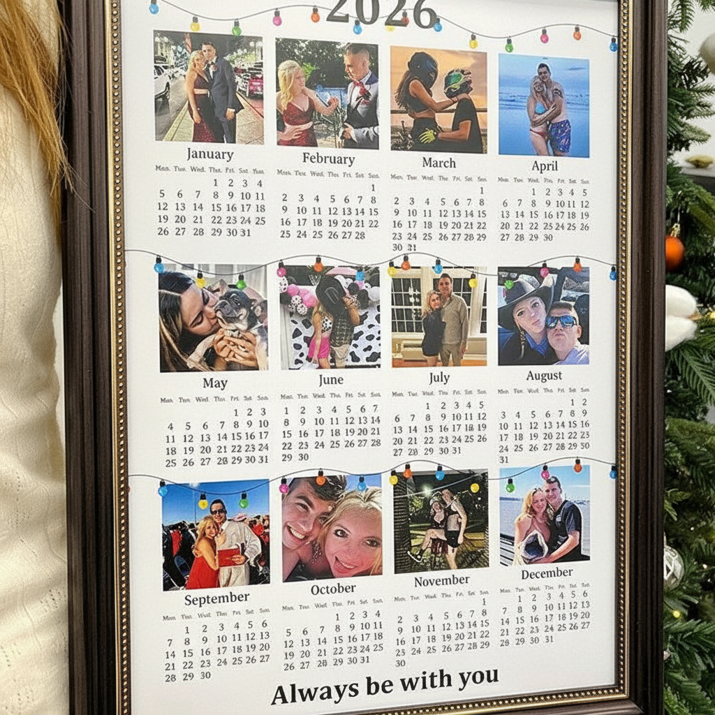 Custom 2026 Calendar with Photo Frame | Couple Anniversary Gift | Valentine's Day gift for Boyfriend&Girlfriend