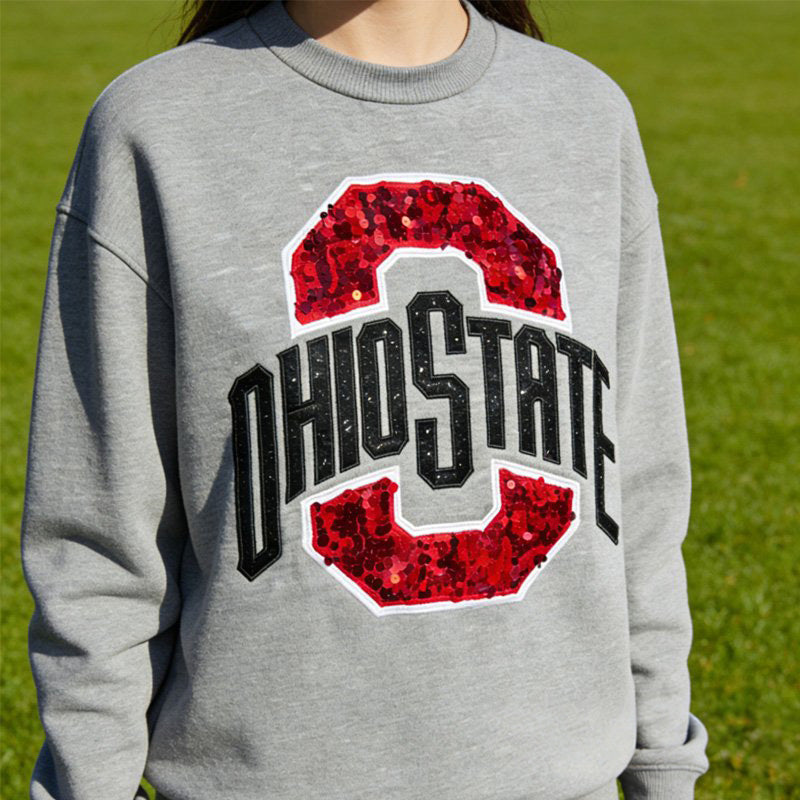 Personalized Custom Sweatshirt with Glitter and Sequin Embroidered Sweatshirt | Gifts for Sports Mom