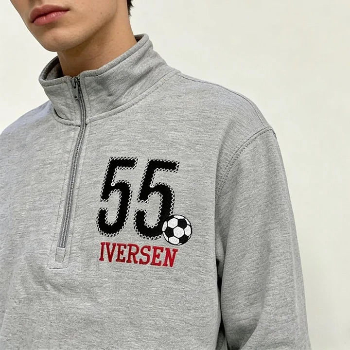 Custom player number and name Baseball Embroidered Design Quarter Zip Sweater | Gifts for Sports Mom