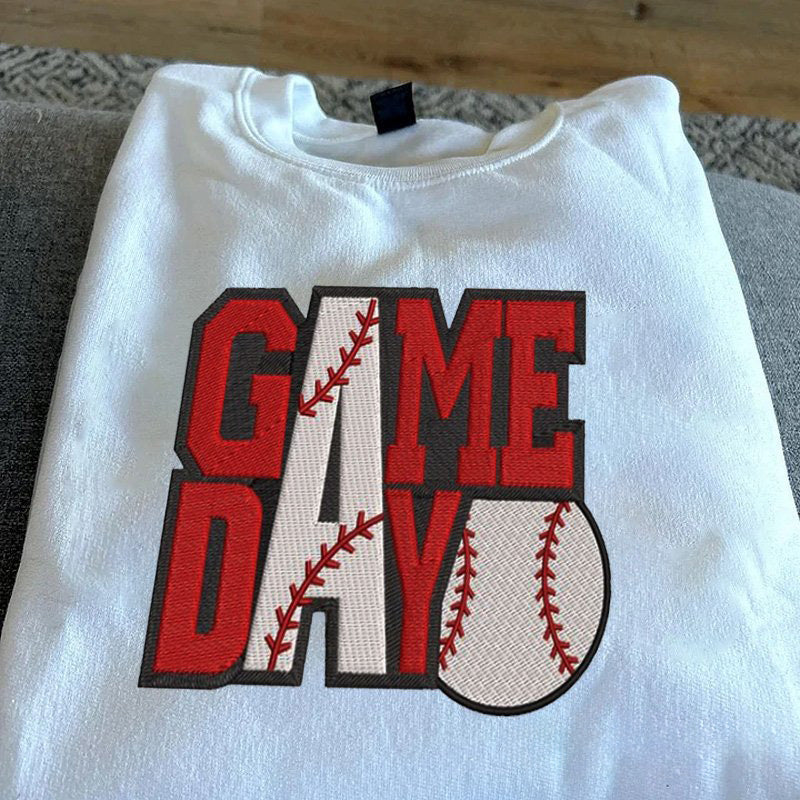 Personalized Baseball Game Day Embroidery Design Sweatshirt | Gifts for Sports Mom