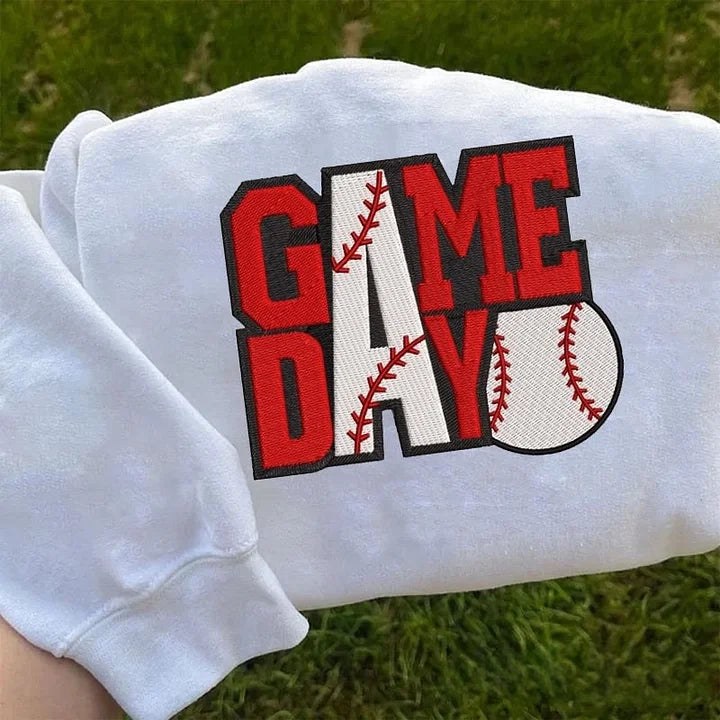 Personalized Baseball Game Day Embroidery Design Sweatshirt | Gifts for Sports Mom