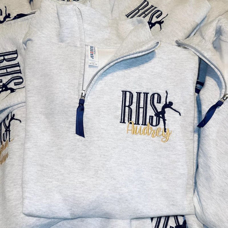 Personalized Embroidered Dance Team Quarter Zip Sweatshirt Dancer Pullover | Gifts for Sports Mom