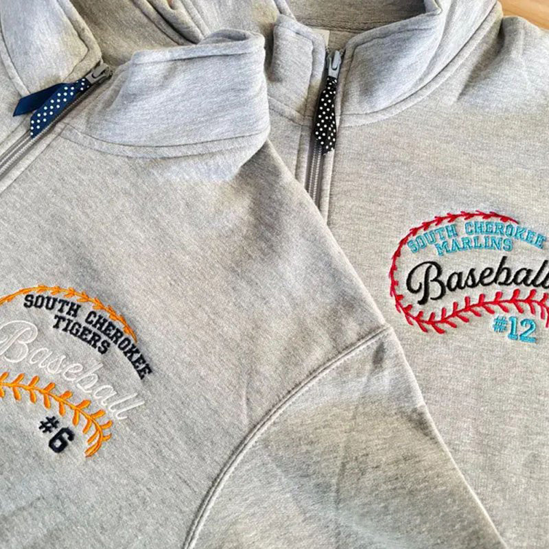 Custom Baseball Pullover Personalized Team Colors Quarter Zip Sweater | Gifts for Sports Mom