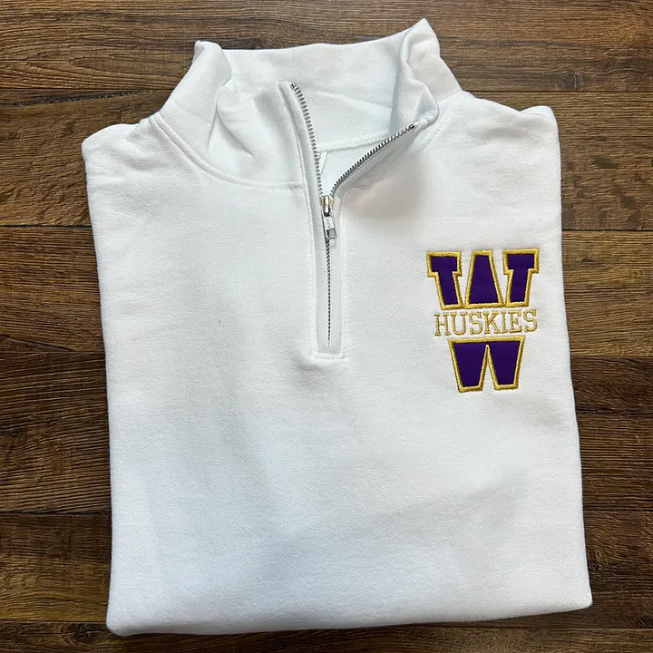 Mascot/Team Pride Appliqué Quarter Zip Sweatshirt