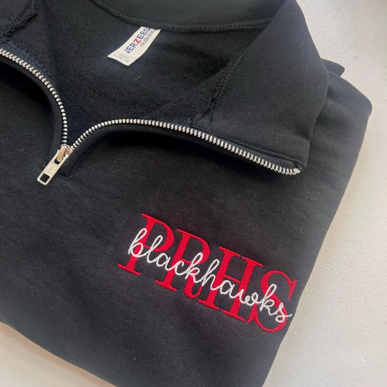 Custom School Quarter-Zip Sweatshirt Personalized Spirit Wear Team Apparel Alumni Gift