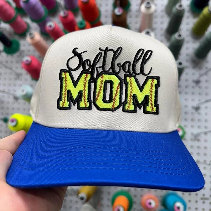 Custom Embroidery Sport Mom Baseball Cap with Kid Name on Side