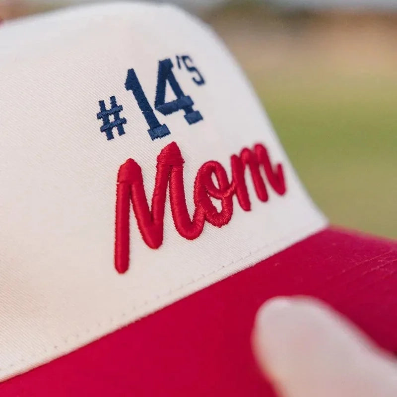 Personalized Custom Sports Number Mom 3D Puff Vintage Baseball Cap
