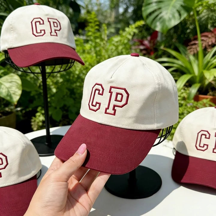 Vintage Block Custom Letter Baseball Cap with Puff Embroidery