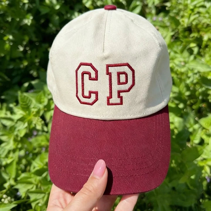 Vintage Block Custom Letter Baseball Cap with Puff Embroidery