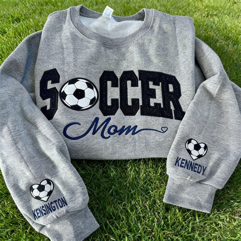 Well-designed Embroidered Soccer Mama Sweatshirt Sports Sweatshirt | Gifts for Sports Mom