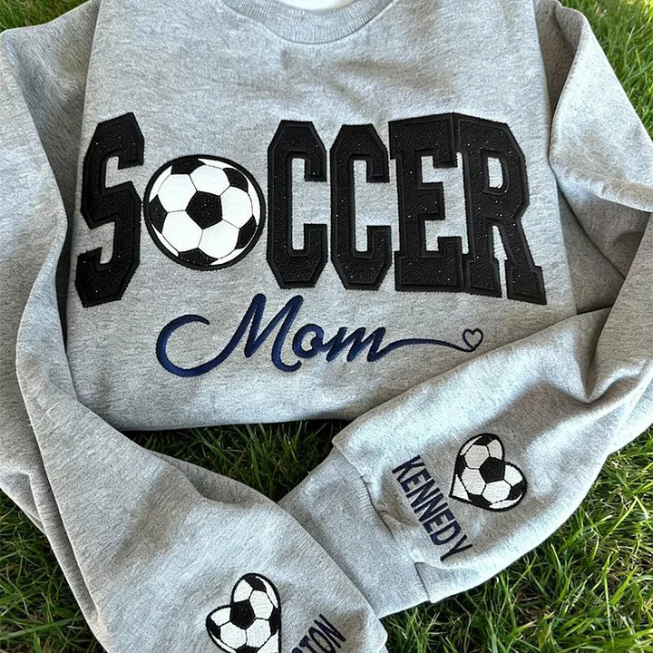 Well-designed Embroidered Soccer Mama Sweatshirt Sports Sweatshirt | Gifts for Sports Mom