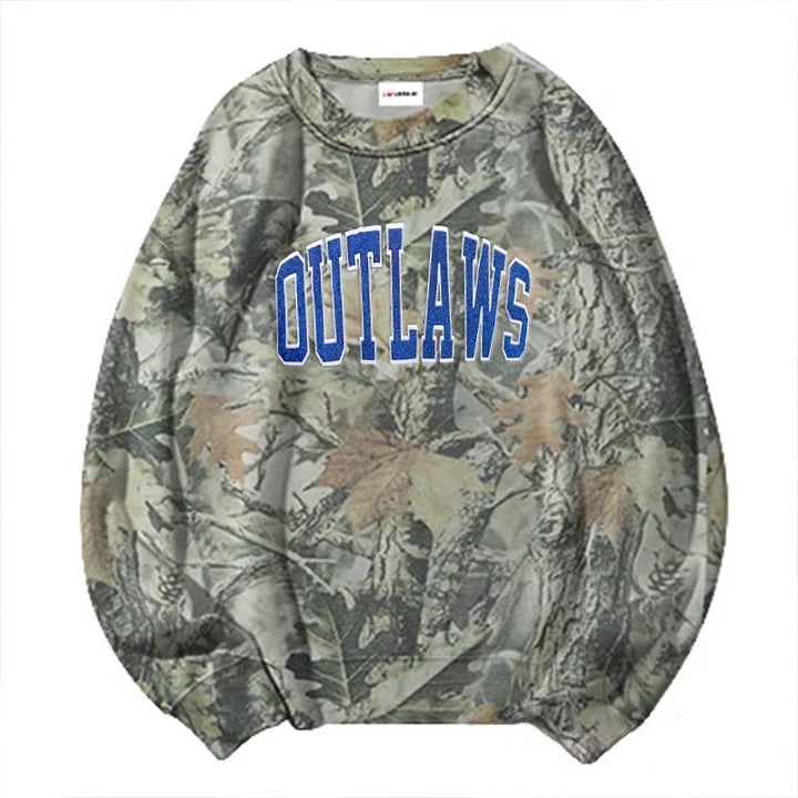 Personalized Custom Glitter Embroidered Team Name Mascot Camo Sweatshirt T-Shirt
