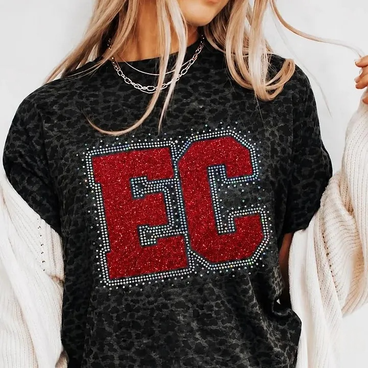 Custom Text with Faux Rhinestone and Glitter Personalized Sports Gift