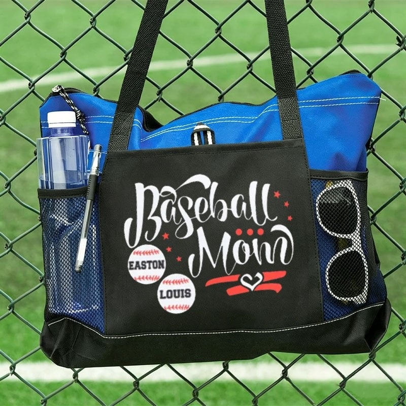 Personalized Baseball Softball Mom Waterproof Mesh Tote Bag Personalized with Name