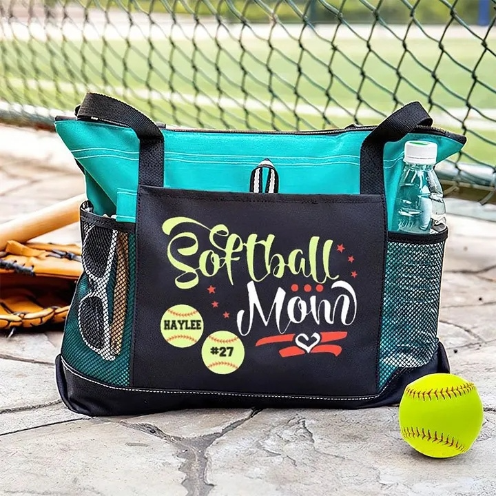 Personalized Baseball Softball Mom Waterproof Mesh Tote Bag Personalized with Name