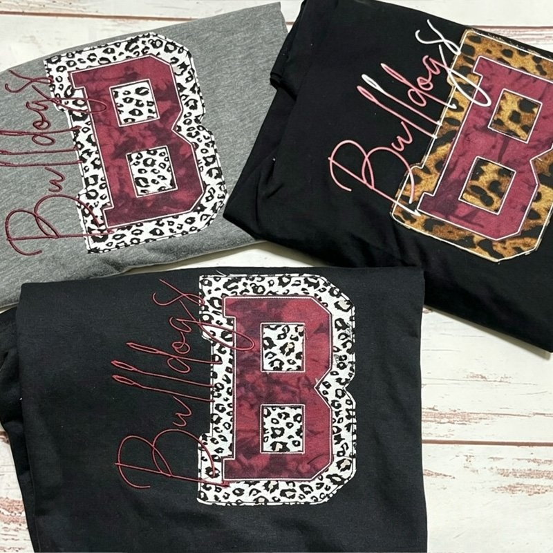 Custom Leopard Fabric Appliqué Sweatshirt Personalized Text Crewneck Cozy Embroidered Sweatshirt