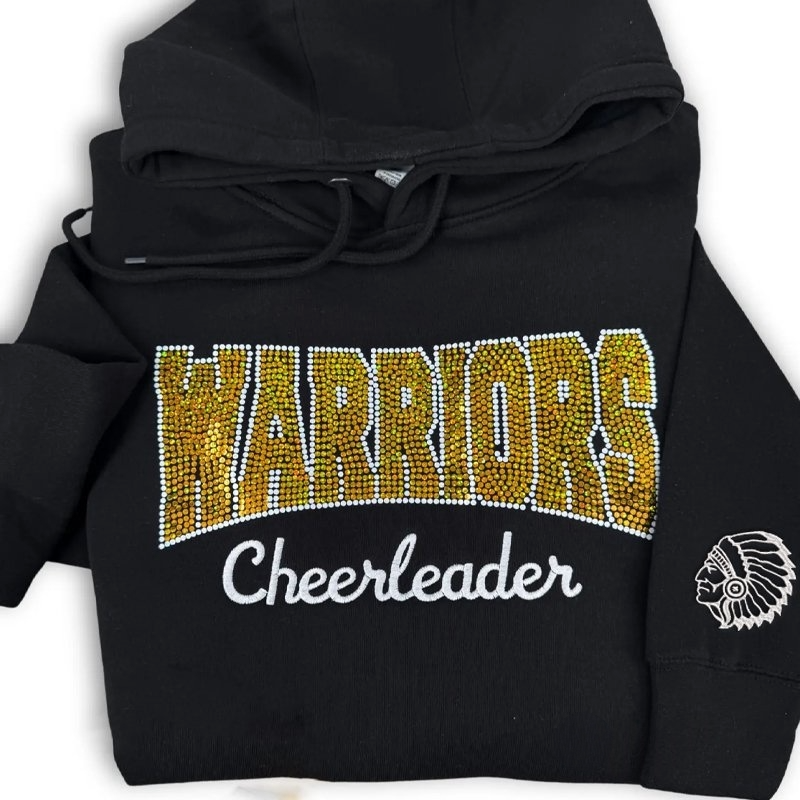 Custom Team Mascot Bling Rhinestone & Embroidery T-Shirt Sweatshirt and Hoodie