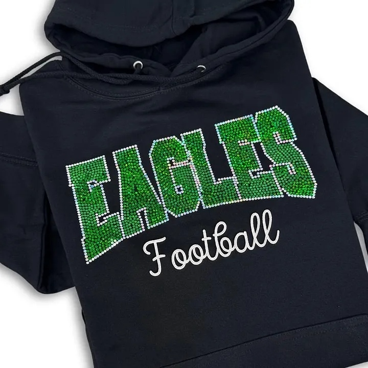 Custom Team Mascot Bling Rhinestone & Embroidery T-Shirt Sweatshirt and Hoodie