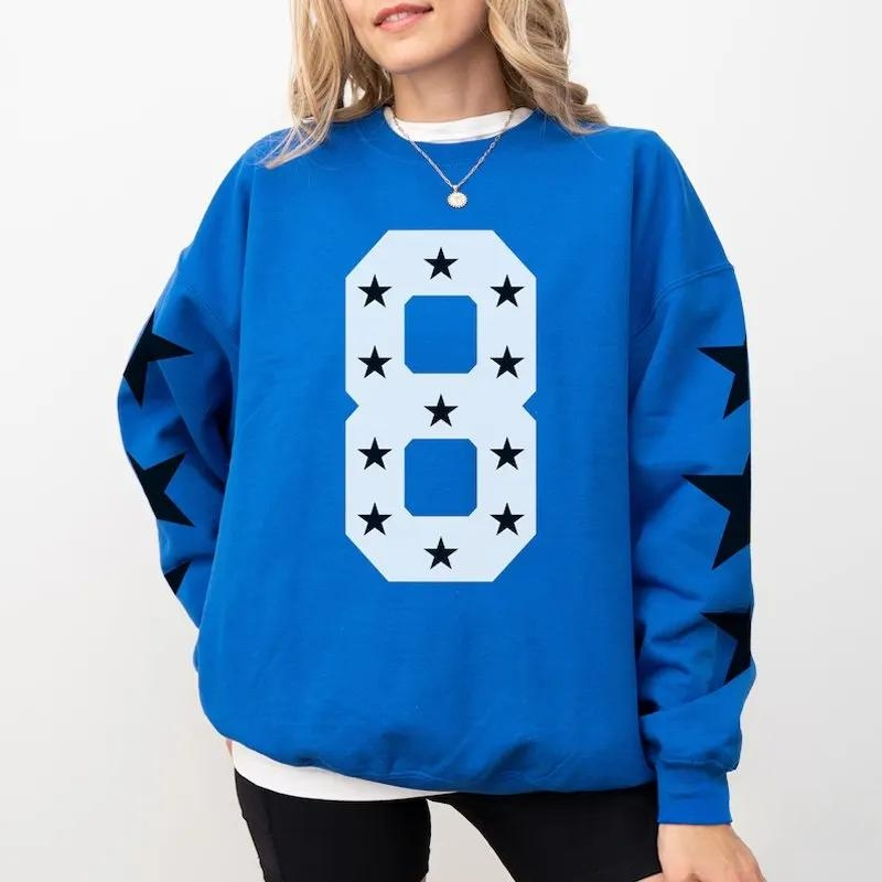 Custom Number with Star Shirt Game Day Gift Sports Team Sweatshirt