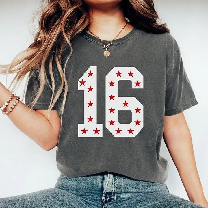 Custom Number with Star Shirt Game Day Gift Sports Team Sweatshirt