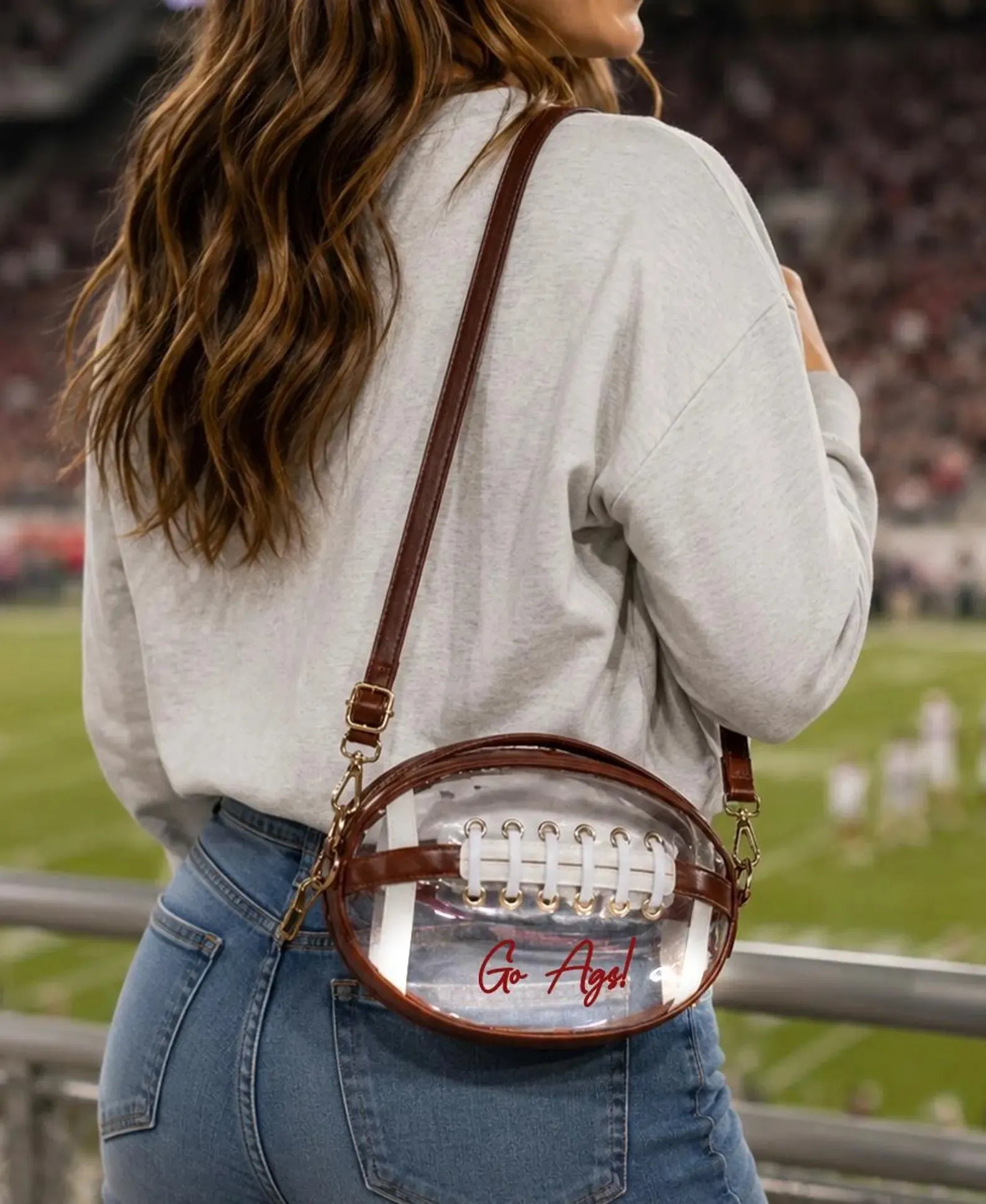 🏈Personalized Football Clear Bag – Custom Team Color Game Day Bag