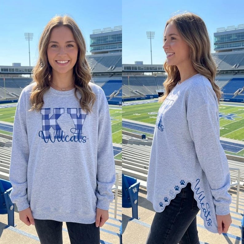 Custom Embroidered Game Day School/Team Spirit Sweatshirt | Personalized Mascot Embroidered Crewneck